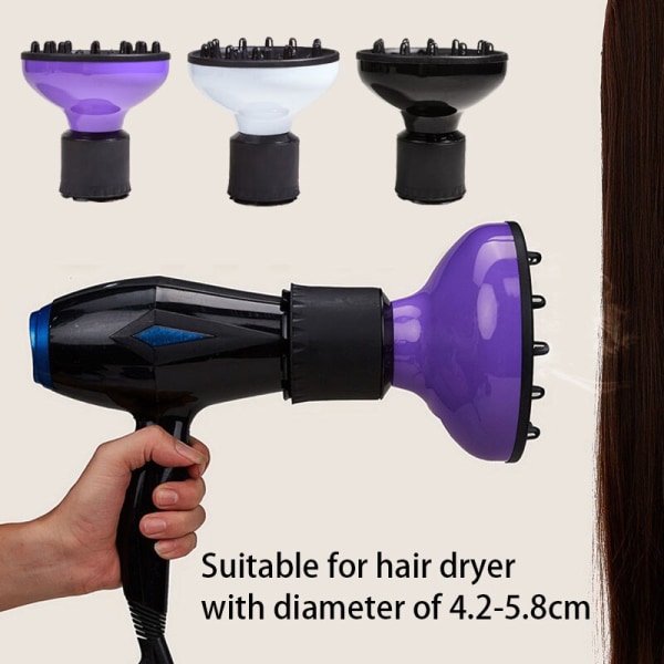 4,2-5,8 cm lockigt hår diffusor big wave verktyg vit purple