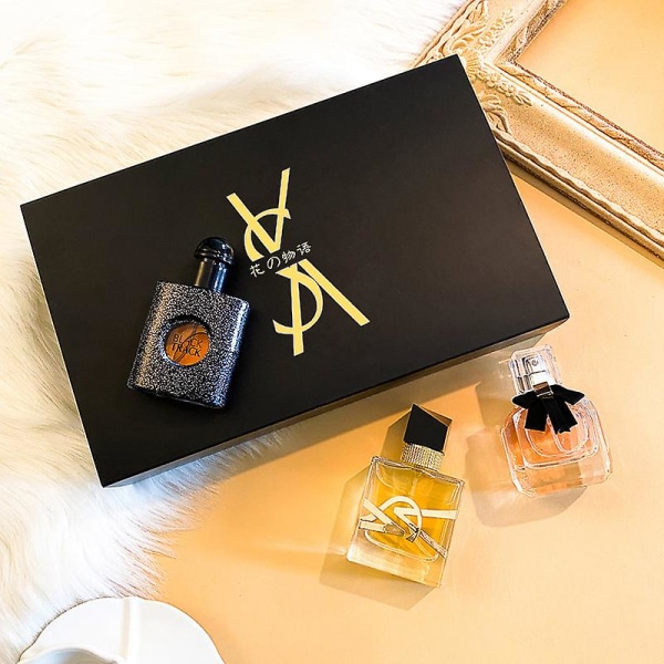 Parfympresentförpackning, omvänd Paris Black Opium Doft för kvinnor i tre set, 3*30ml-A