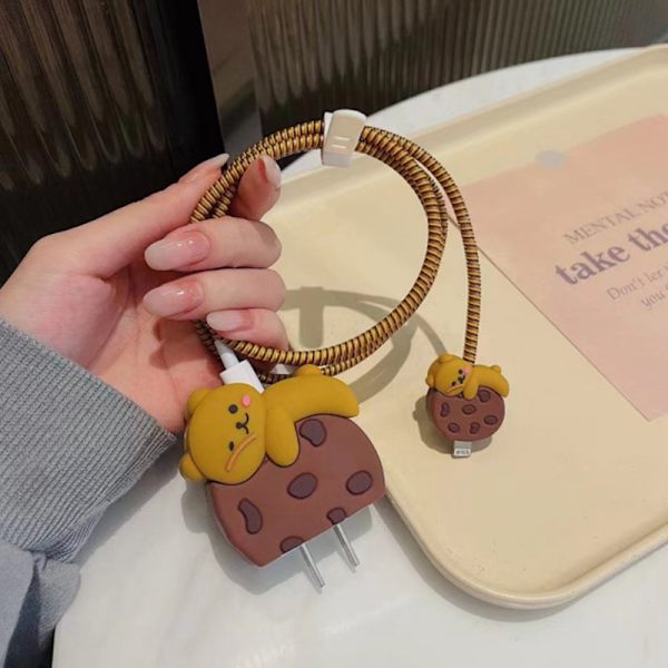 e Cookies Bear 3D Silikon USB -kabelskydd Mjukt case