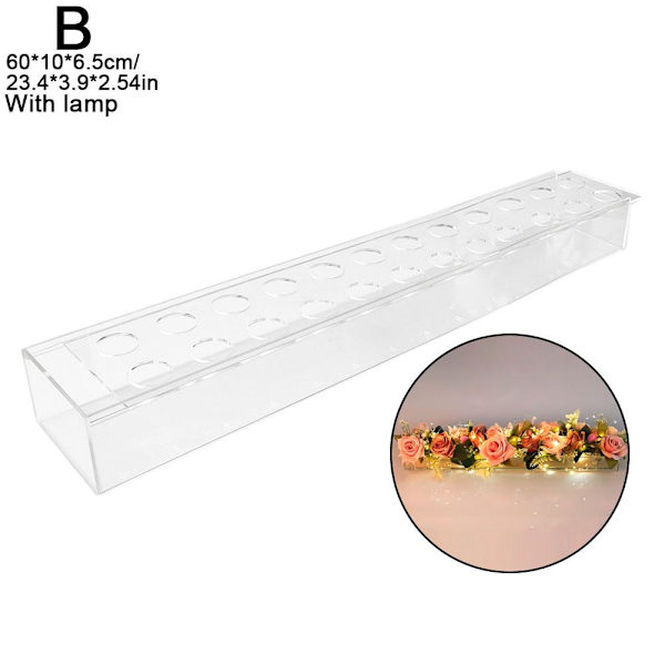 Klar akryl blomvas rektangulär blommor Mittpunkt för Din Transparent 60*10*6,5cm Transparent 60*10*6.5cm
