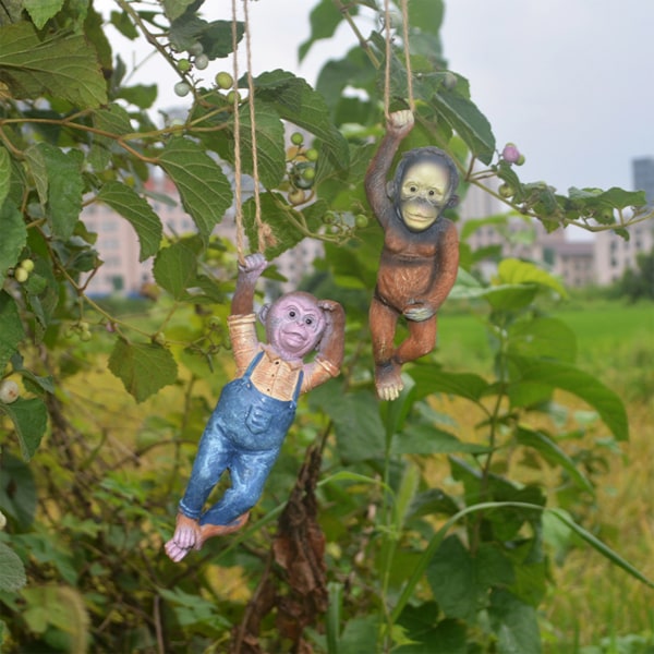 Apa Schimpans hängande rep trädgårdsprydnad