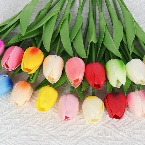 5 st Tulip PU konstgjord blomma Real Touch Bukett B C