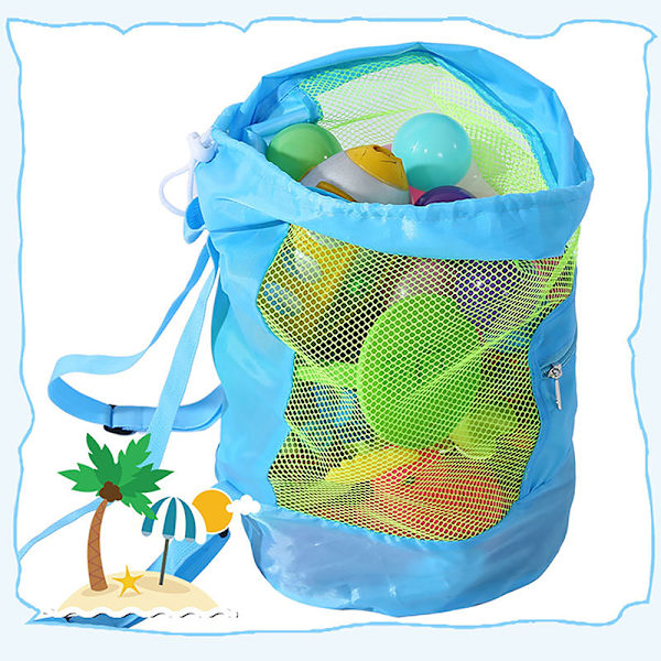 Beach Toy Mesh Hopfällbar strandväska Strandförvaringsväska Tote B Rose red onesize