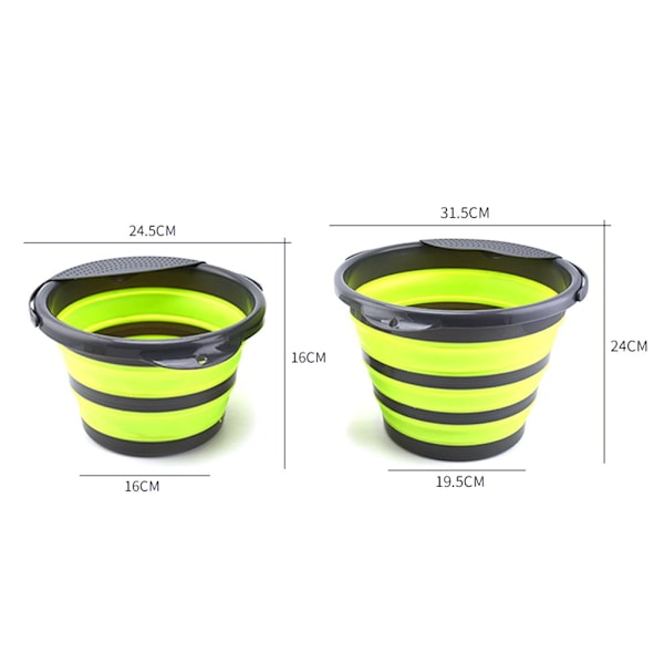 10 l hopfällbar hink bärbar camping utomhus blå 10L green