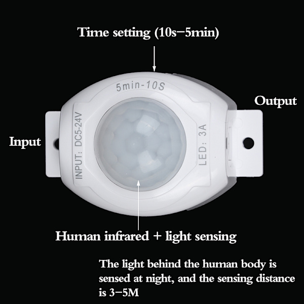 Rörelsesensor Timer Automatisk växling Onesize