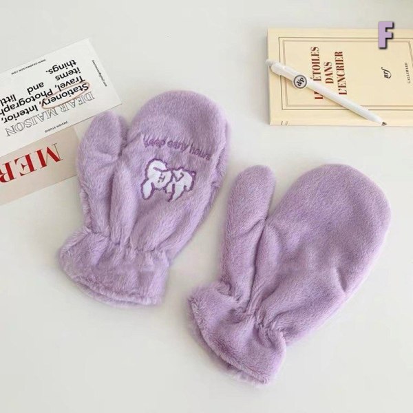Kvinnor Vinter utomhushandskar Fluffy Bear Plyschhandskar F F