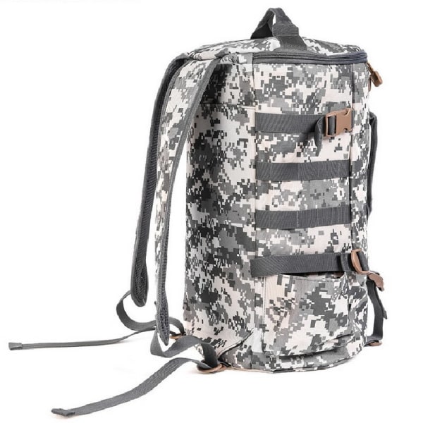 23L hopfällbar cylindrisk ryggsäck för fiskeredskap med stor kapacitet Kamouflage gul 45*26*26cm Camouflage yellow