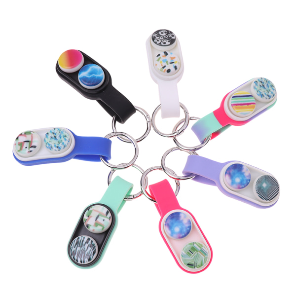 PopPuck Fidget Hand Spinner Series Elastiska magnetleksaker Svart White