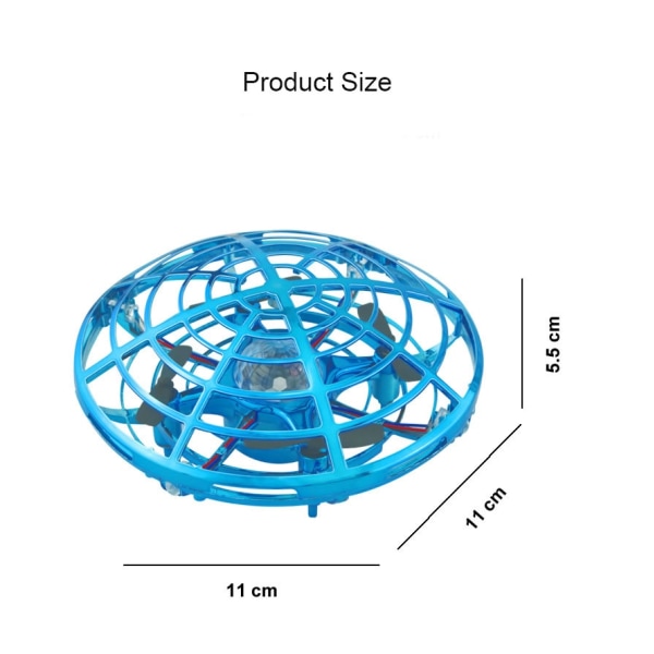 UFO med gest sensor drone barnleksak blå med fjärrkontroll red no remote control