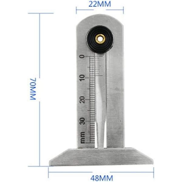 Däckdjupsmätare Bärbar 0-30 mm rostfritt stål snidningsdjup Däckmätare Caliper däck