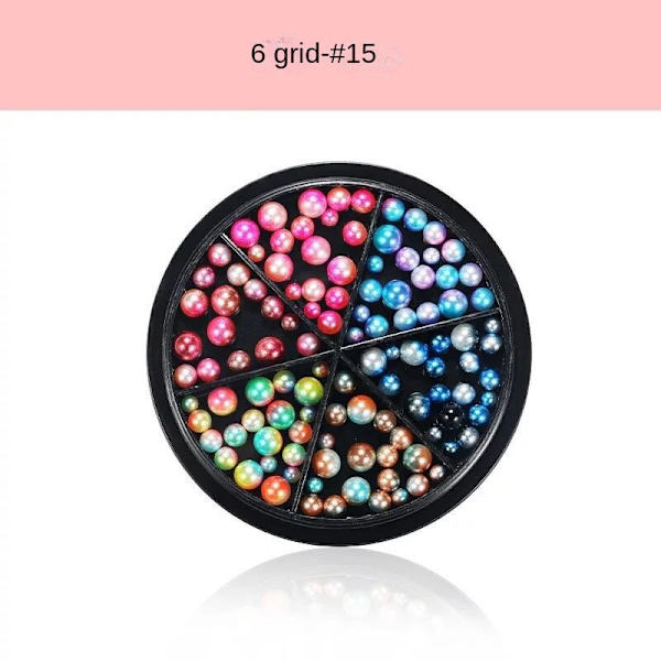 Nageldekorationer för Nail Art Metal Nit Strasspärlor Tredimensionella paljetter i fjärilslegering 8# shell gold foil 15# mermaid Pearl
