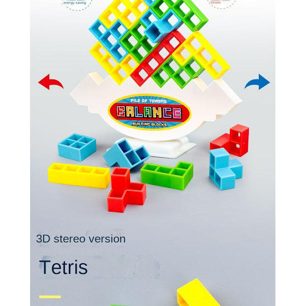 Pussel 3D Block Tetris Balansblock Brädspel Leksaker färgglada