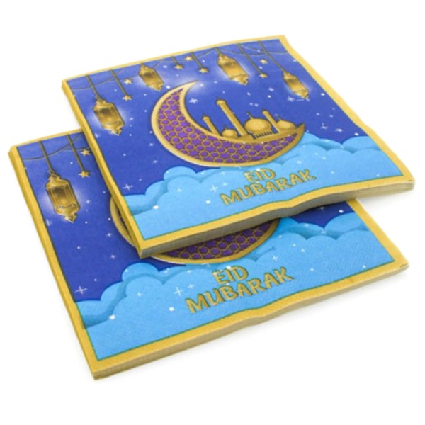 20:a/pack Eid Mubarak Ramadan Dekorationspapper Servett Muslim C C