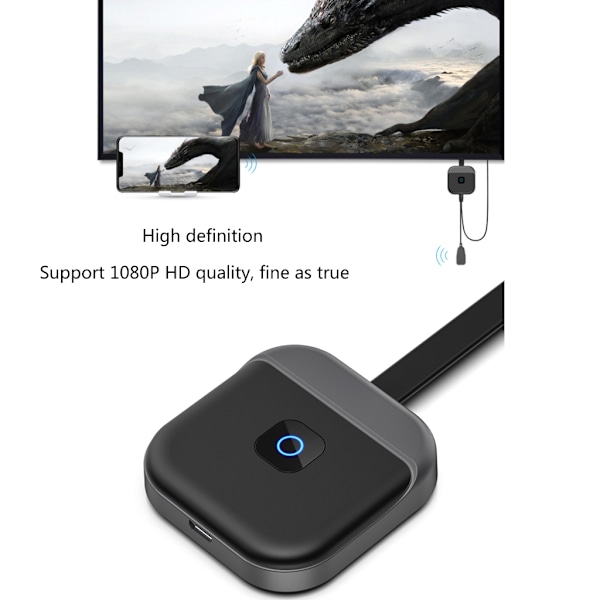 Trådlös Hdmi Display Dongle Adapter, Ingen Installation, Behöver Ingen App, Strömma Video/Ljud Från Bärbar Dator, Pc, Smartphone Till Hdtv 1080P 2.4G 4K 2.4G 350