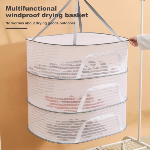 Vikbar örttorkställ Multipurpose fiskfrukttorkhållare för inomhus utomhus Four Layer 1 Layer