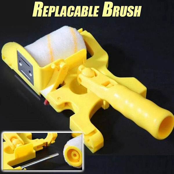 Clean- Paint Edger Roller Brush Safe Tool for Home Room Wall Ce Yellow onesize