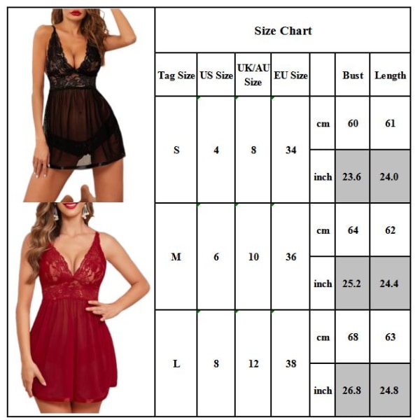 Dam Sexig Sling Nattlinne V-hals Babydoll Underkläder Underkläder svart L purple M