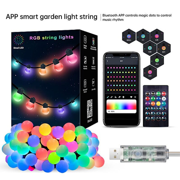 Utomhus julgran RGB String Lights dekoration 10m25leds 10m25leds