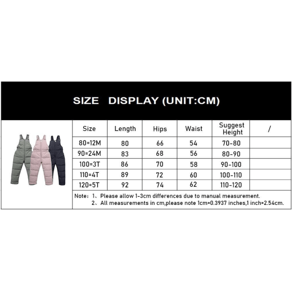 Lämplig för barnskiddräkter 1-5 år höst och vinter svart 5t green 4t