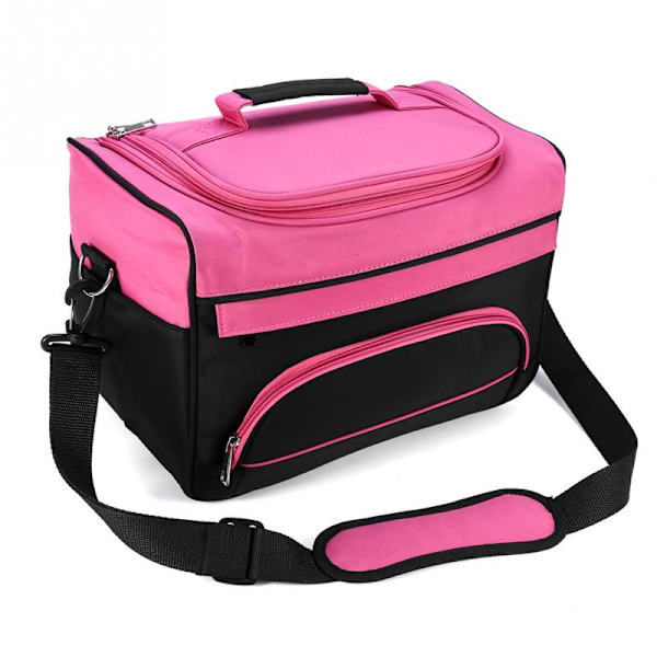 Bärbar Salong Barber Handväska Frisör Kam Verktyg Väska rosa+svart 33,5*20*24,5cm
