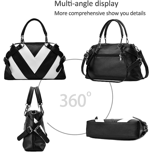Handväskor för damer Large Cross Body Bag (svart och vit)