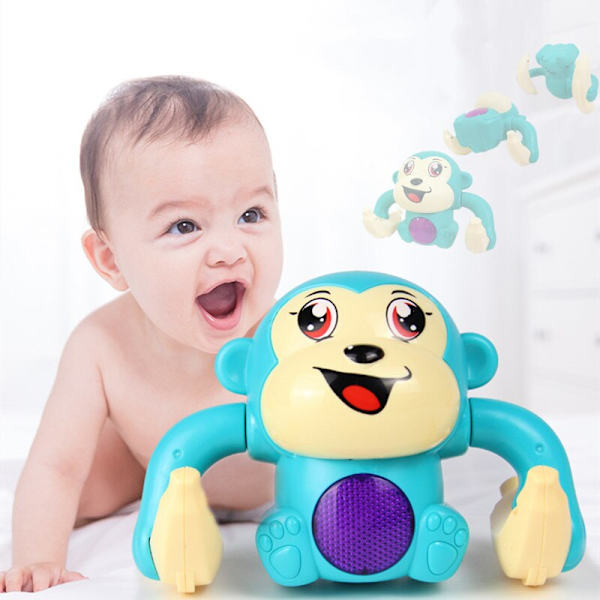 Tumlande Rolling Monkey Röststyrning Tecknad barnleksaker lila 13*8*9cm blue