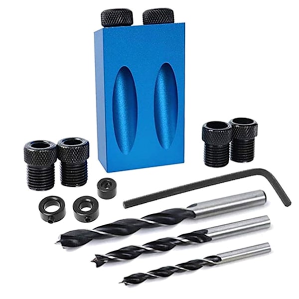 Pocket Hole Jig Kit Woodworking Guide Sned borrvinkelhål E 15st I 51pcs