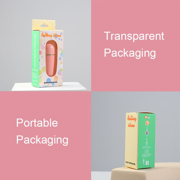 Bärbar ansiktsolja absorberande roller naturlig vulkanisk sten svart stor låda white small box