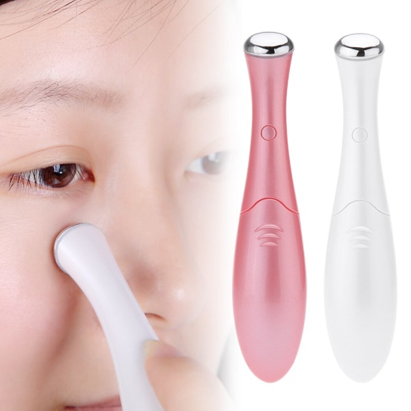 Mini Portable Electric Eye Massage Pen Anti Eye Bag Wrinkle rosa white