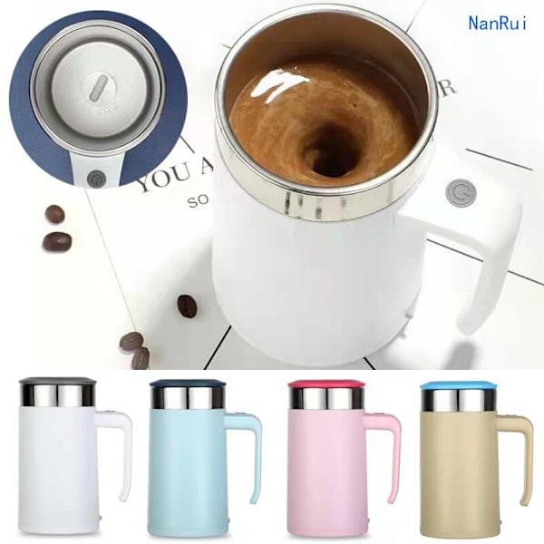 Creative 304 rostfritt stål Smart Coffee Milk Rir Cup blå 450ml white