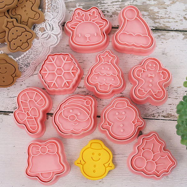 10st Christmas Cookie ter Set Christmas Baking Biscuit Form