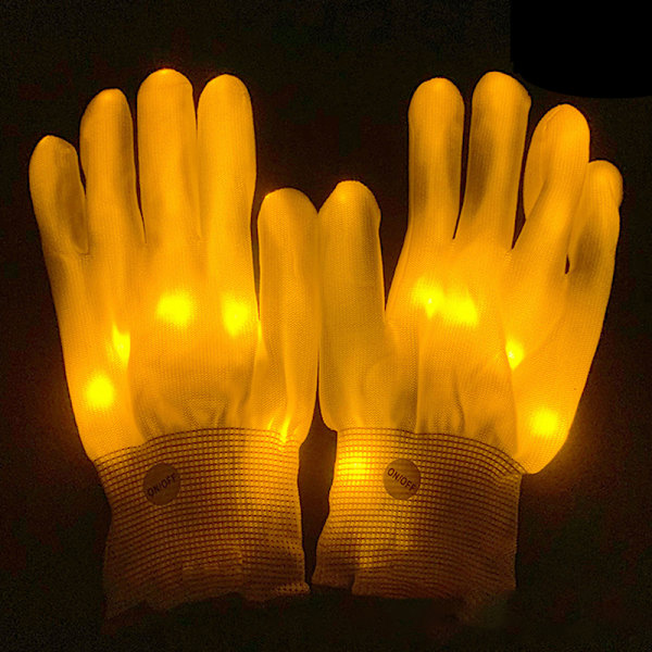LED Luminous Gloves Lysande blinkande handskar Blå Yellow