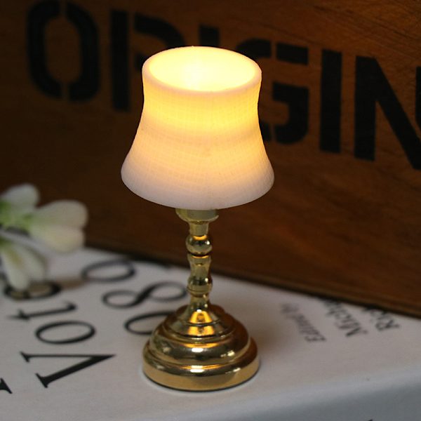 Dockhus Miniatyr Bordslampa LED-lampa Skrivbordslampa Rumsinredning