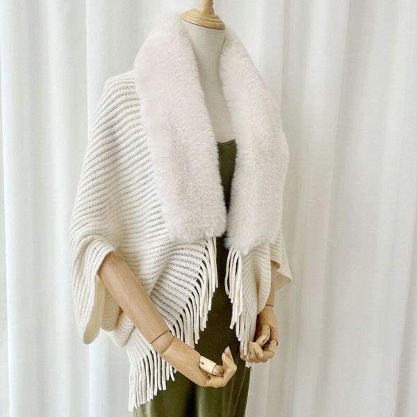 Fringed Winter Faux Cashmere Sjal Scarf röd white