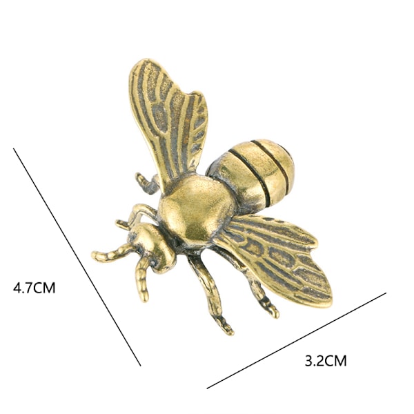 Mässing Insekter Statyetter Miniatyrer Bee Tea Pet Prydnadsföremål Blomma Brons ONESIZE