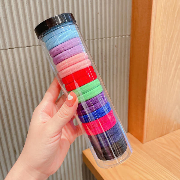 20pack högt elastiskt gummiband hårring enkelt hårrep gummiband 10 Color Mixed Color 20 Cans