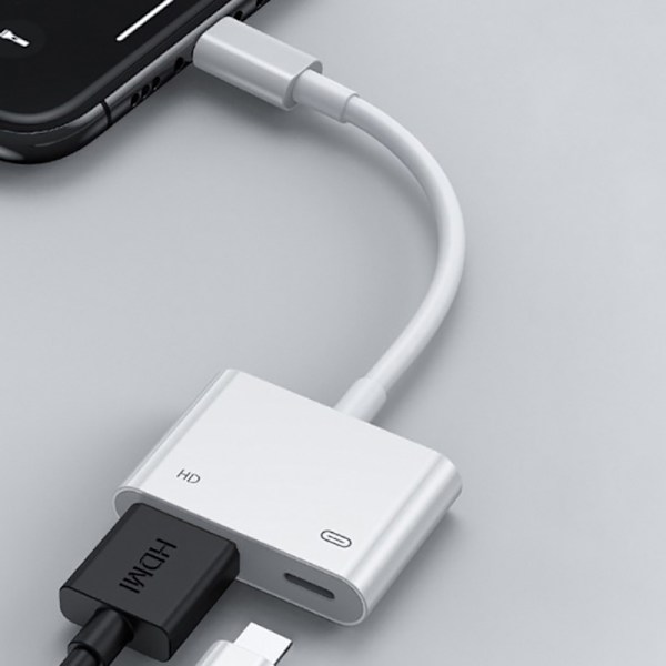 IOS till HDMI-kompatibel 2-portars splitterkabelomvandlare 1080P A White onesize