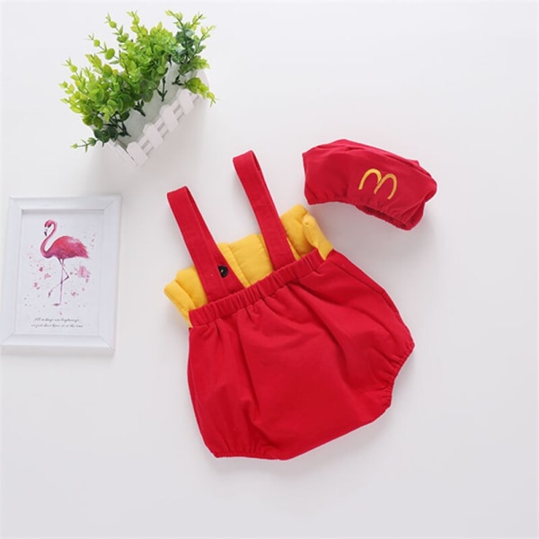 Baby girl boy fries kostym axelbandslös jumpsuit i bomull 90cm 73cm