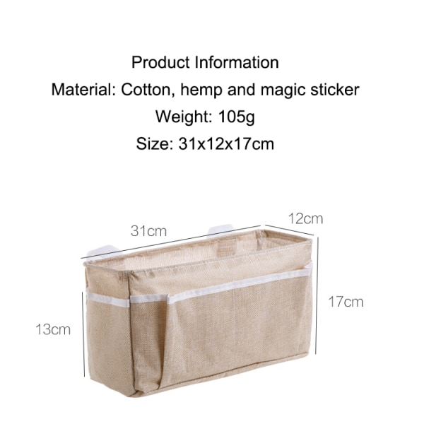 Tvättförvaringskorg för diverse hemcontainer khaki 31x12x17cm khaki