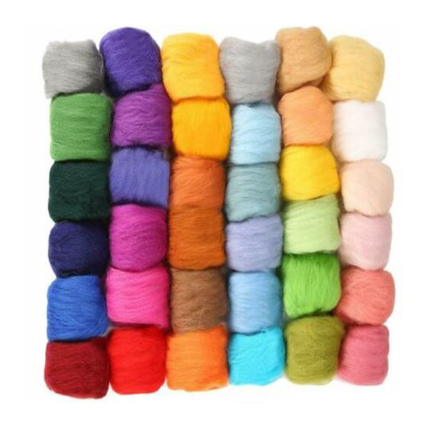 36/50 färger fiberull garn roving filtning ull för nål filtning Handspinning DIY Hantverksmaterial 50 Färger 36 Colors
