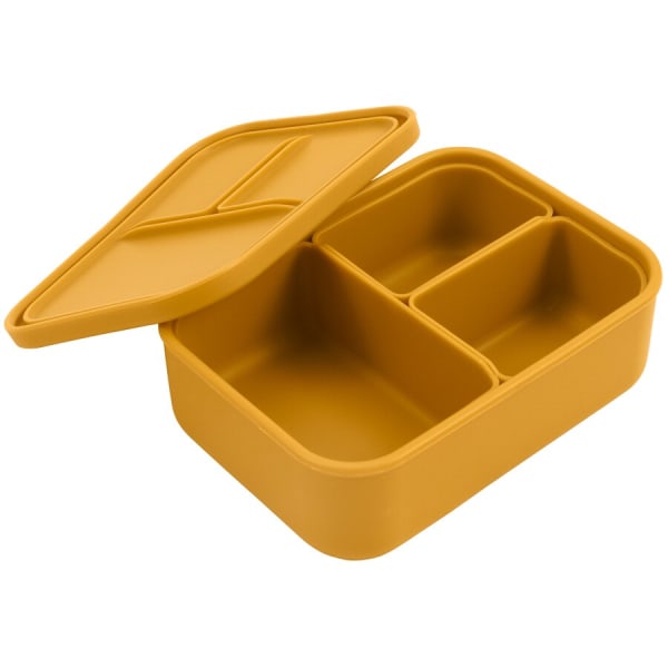 Löstagbar Lunch Portabel Bento Box Silikonskålar Set Skål brun 18*13*5,8cm yellow