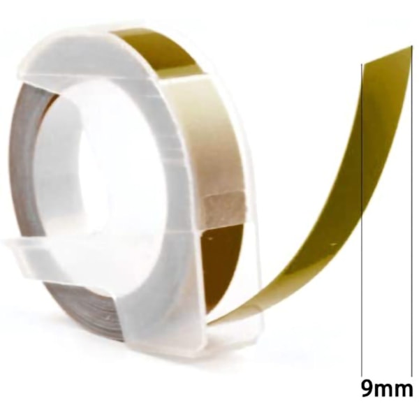 3D-präglingstejp kompatibel etikett 9 mm guld