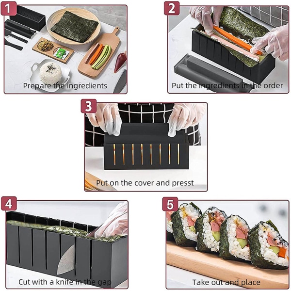 Sushi Form Set Form Set Sushi Roll DIY Black Circle 7set