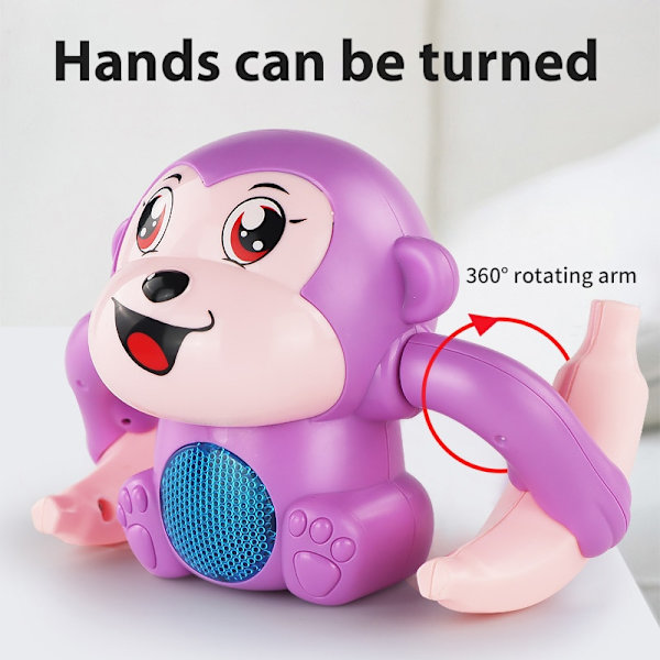 Tumlande Rolling Monkey Röststyrning Tecknad barnleksaker lila 13*8*9cm purple