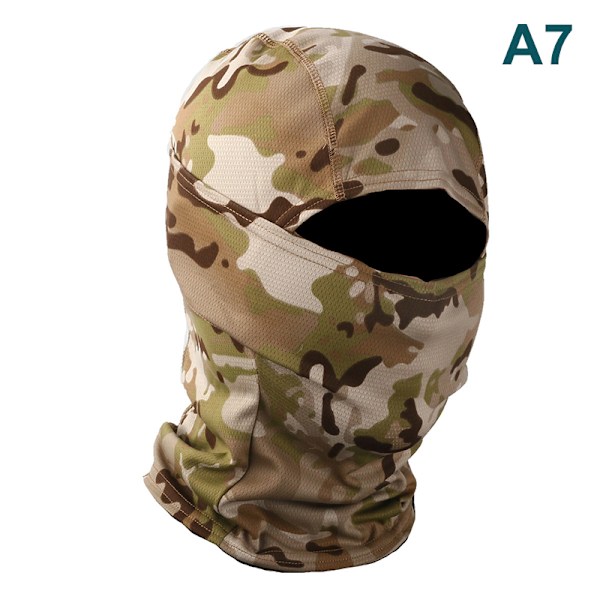 Kamouflage Balaclava Full Face Wargame Cykelhjälm Liner A1 A7