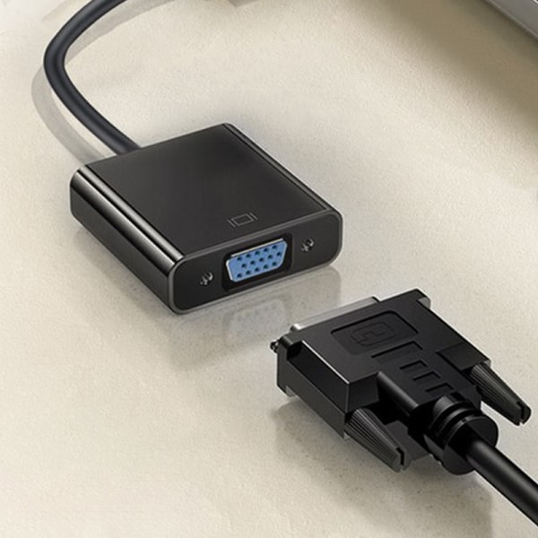 Mini DP till VGA kvinnlig portomvandlare Kabel Video Display Adapter Vit Black