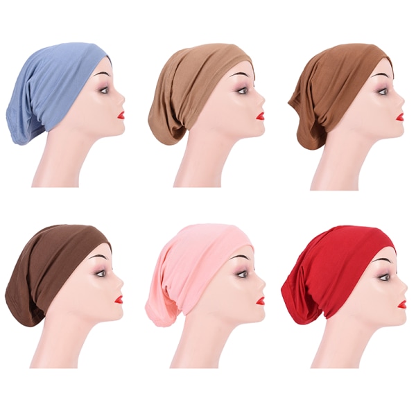 Mjuk Modal Muslim Stretch Turban Cap Inre Hijab Kepsar Islamiska J F