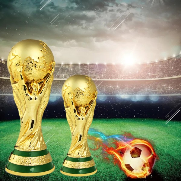 World Cup Soccer Trophy Resin Replica Trophy Modell Fotbollsfläkt 27cm 21cm