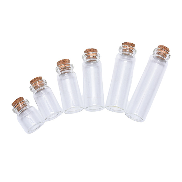 10 st Mini glasflaskor med korkpropp genomskinlig flaska 8ml-10st 12ml-10pcs