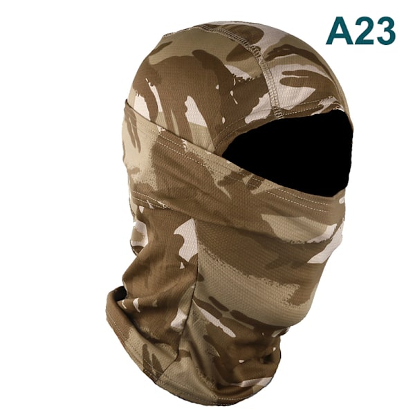 Kamouflage Balaclava Full Face Wargame Cykelhjälm Liner A1 A23